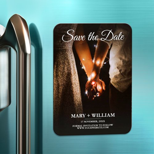 Minimalist Modern Photo Save The Date Wedding Magnet