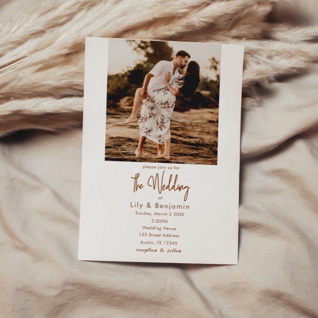 Minimalist Modern Photo Wedding Invitation (Creator Uploaded)