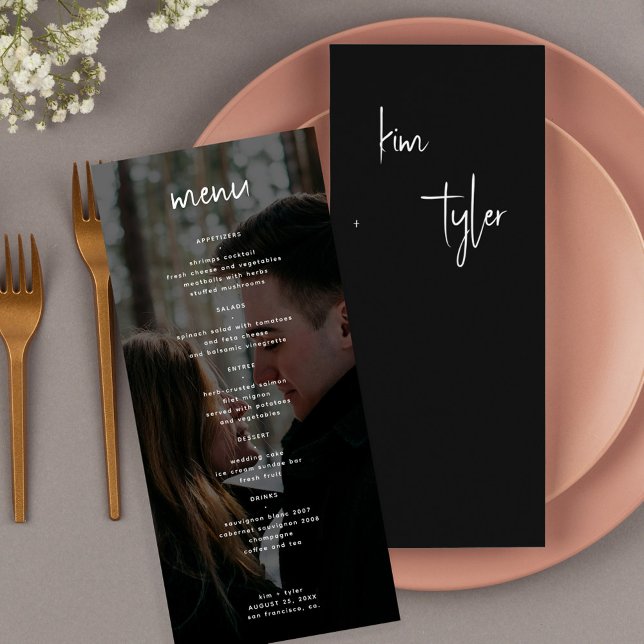 Minimalist modern photo wedding menu (Creator Uploaded)