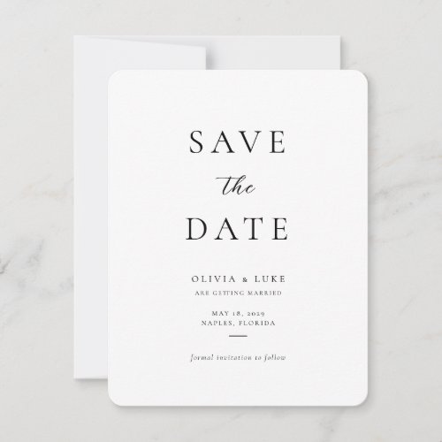 Minimalist Modern Photo Wedding Rounded Save The Date