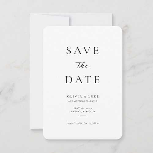 Minimalist Modern Photo Wedding Rounded Save The Date