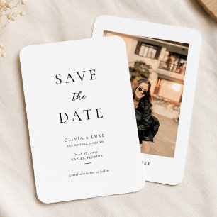 Minimalist Modern Photo Wedding Rounded Save The Date