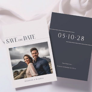 Minimalist modern photo wedding save the date