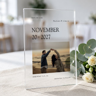 Minimalist Modern Photo Wedding Save The Date