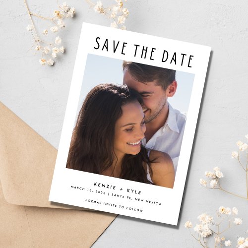 Minimalist Modern Photo Wedding Save the Date