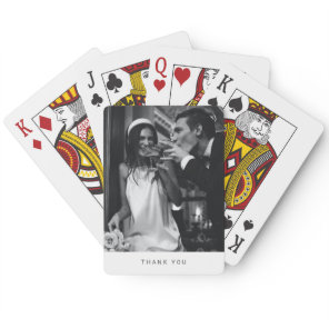 Minimalist Modern Photo Wedding Thank You Favor Poker Cards