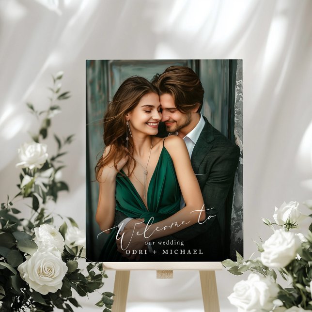 Minimalist Modern Photo Wedding Welcome Foam Board (Creator Uploaded)
