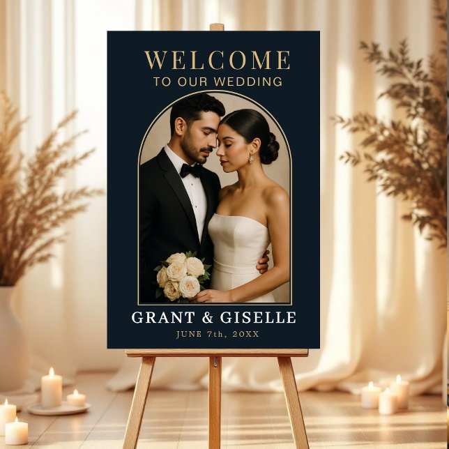 Minimalist Modern Photo Wedding Welcome Sign  (Creator Uploaded)