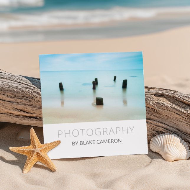 Minimalist Modern Photographer Square Business Card (Creator Uploaded)