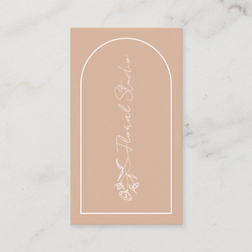 Minimalist Modern Pink Blush Arch Florist QR Code  Business Card