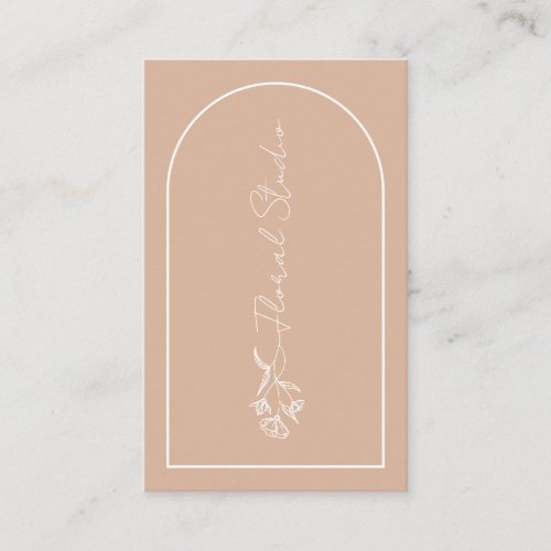 Minimalist Modern Pink Blush Arch Florist QR Code Business Card