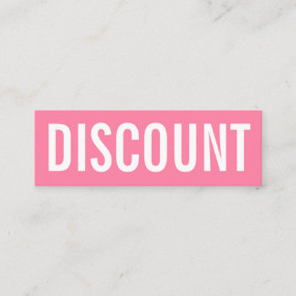 Minimalist modern pink bold discount mini business card