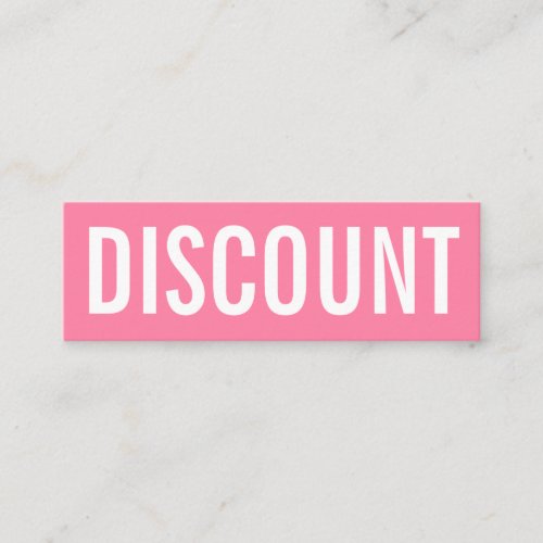 Minimalist modern pink bold discount mini business card