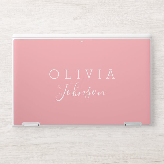Minimalist Modern Pink HP Laptop Skin (Front)