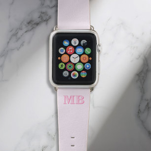 Minimalist Modern Pink Initial Monogram Apple Watch Band