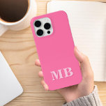 Minimalist Modern Pink Initial Monogram iPhone 12 Pro Case<br><div class="desc">Pink Minimalist Modern Initial Monogram Phone Case. Create your own personalized iPhone Case with custom initial name.</div>