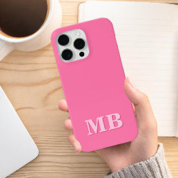 Minimalist Modern Pink Initial Monogram iPhone 12 Pro Case
