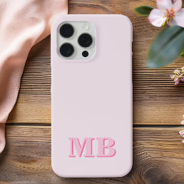 Minimalist Modern Pink Initial Monogram iPhone 13 Case