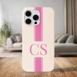 Minimalist Modern Pink Initial Monogram iPhone 15 Pro Max Case<br><div class="desc">Create your own personalized iPhone case with custom monogram initials.</div>