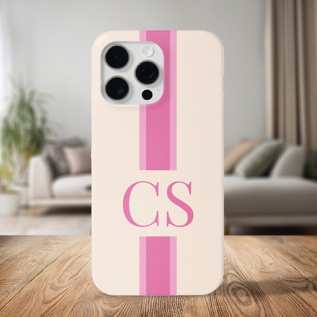 Minimalist Modern Pink Initial Monogram Case-Mate iPhone Case (Creator Uploaded)