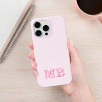 Minimalist Modern Pink Initial Monogram iPhone 13 Case