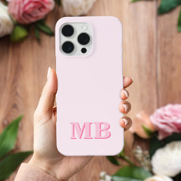 Minimalist Modern Pink Initial Monogram iPhone 13 Case