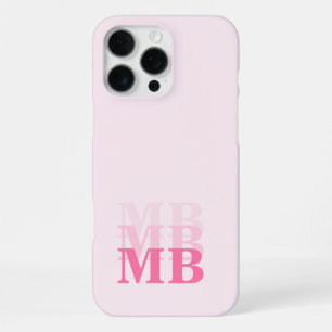 Minimalist Modern Pink Initial Monogram iPhone 16 Pro Max Case