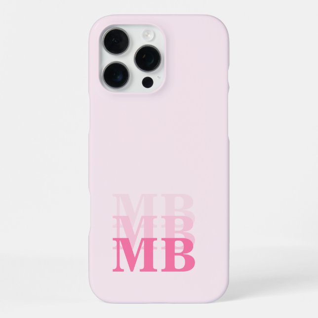 Minimalist Modern Pink Initial Monogram Iphone Case (Back)