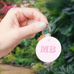 Minimalist Modern Pink Initial Monogram Keychain<br><div class="desc">Pink Minimalist Modern Initial Monogram Keychain. Create your own personalized keychain with custom initial name.</div>