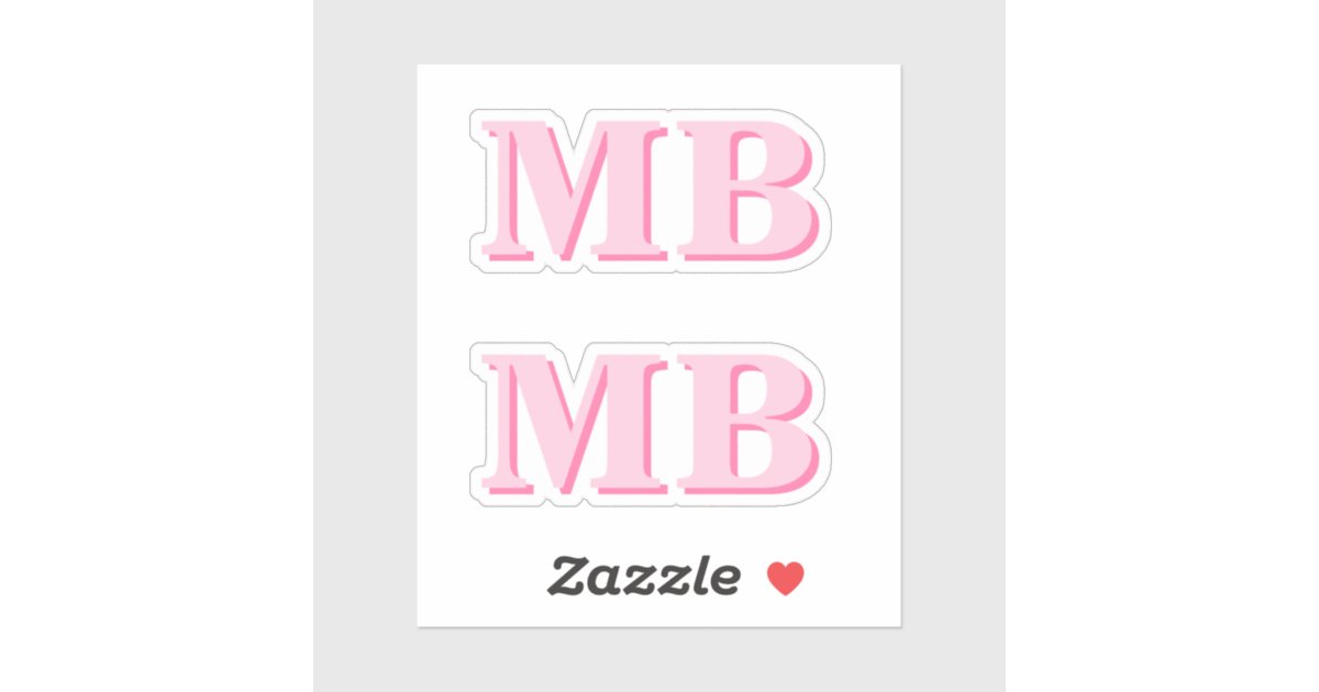 Pink Am Monogram Minimalist Modern Pink Initial Monogram Sticker | Zazzle