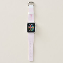 Minimalist Modern Pink Monogram Name Apple Watch Band