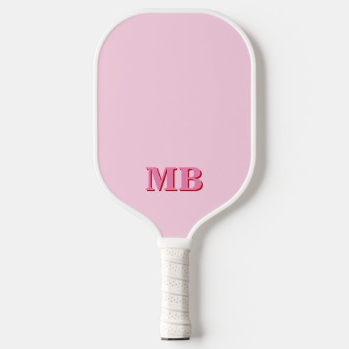 Minimalist Modern Pink Red Initial Monogram Pickleball Paddle