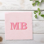 Minimalist Modern Pink Red Initial Monogram Stone Coaster<br><div class="desc">Pink Red Minimalist Modern Initial Monogram Coaster. Create your own personalized coasters with custom initial name.</div>