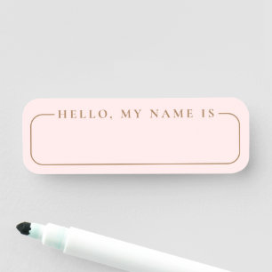 Minimalist Modern Pink Wedding Blank Name Tag