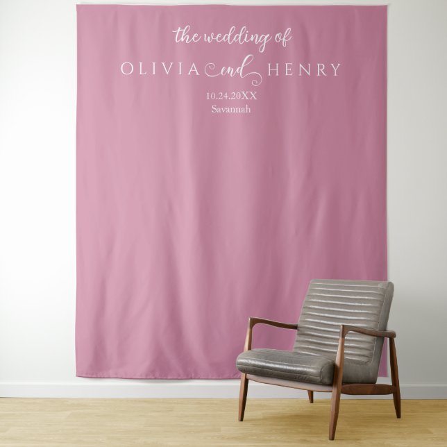 Minimalist Modern  Pink Wedding Photo Backdrop (In Situ)