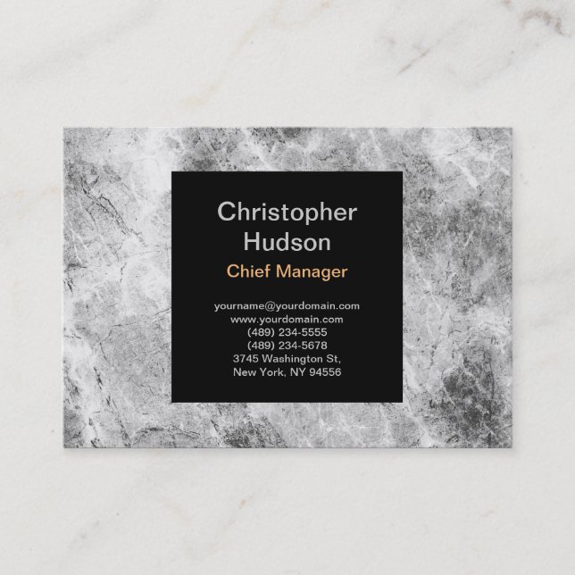 Minimalist Modern Plain Abstract Black Grey Business Card (Front)