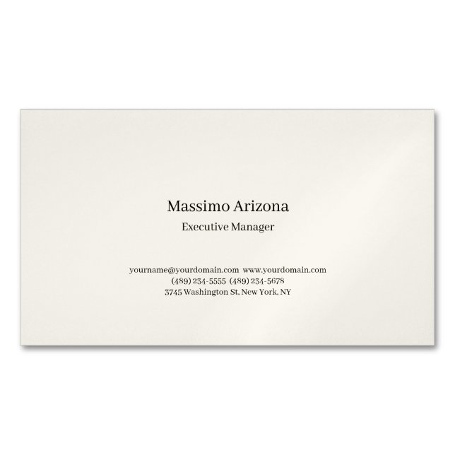Minimalist Modern Plain  Business Card Magnet (Front)