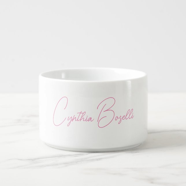  Minimalist Modern Plain Calligraphy Add Name Bowl (Center)