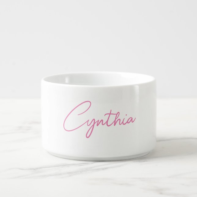  Minimalist Modern Plain Calligraphy Add Name Bowl (Center)