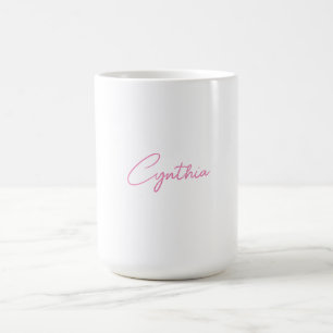 Minimalist Modern Plain Calligraphy Add Name Coffee Mug