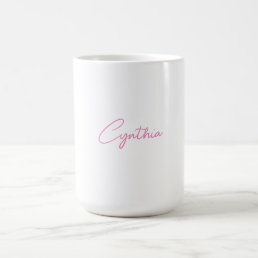  Minimalist Modern Plain Calligraphy Add Name Coffee Mug