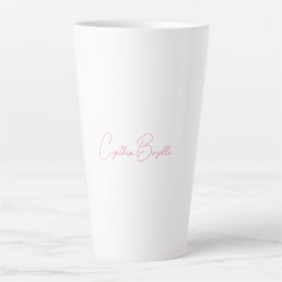  Minimalist Modern Plain Calligraphy Add Name Latte Mug