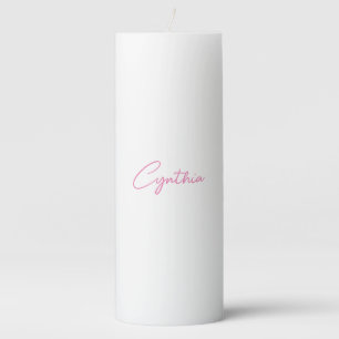  Minimalist Modern Plain Calligraphy Add Name Pillar Candle
