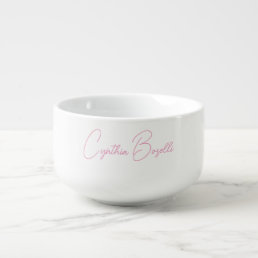  Minimalist Modern Plain Calligraphy Add Name Soup Mug