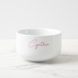  Minimalist Modern Plain Calligraphy Add Name Soup Mug