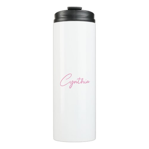  Minimalist Modern Plain Calligraphy Add Name Thermal Tumbler