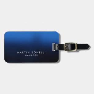 Minimalist Modern Plain Dark Blue Black Luggage Tag