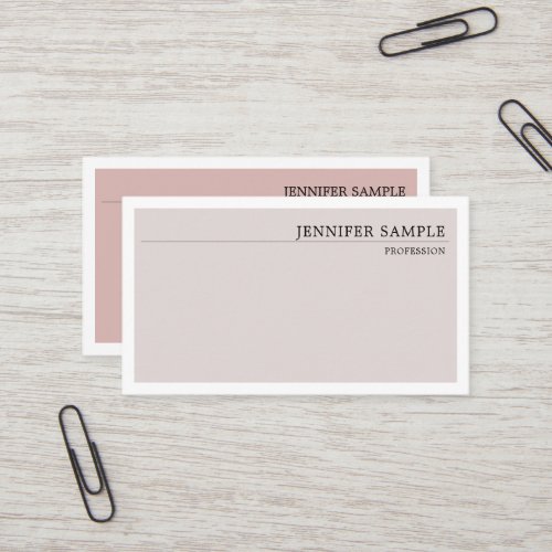 Minimalist Modern Plain Elegant Vintage Colors Business Card