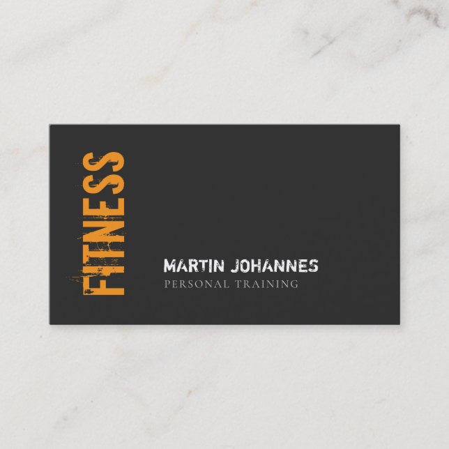 Minimalist Modern Plain Fitness Personal Trainer Business Card (Front)