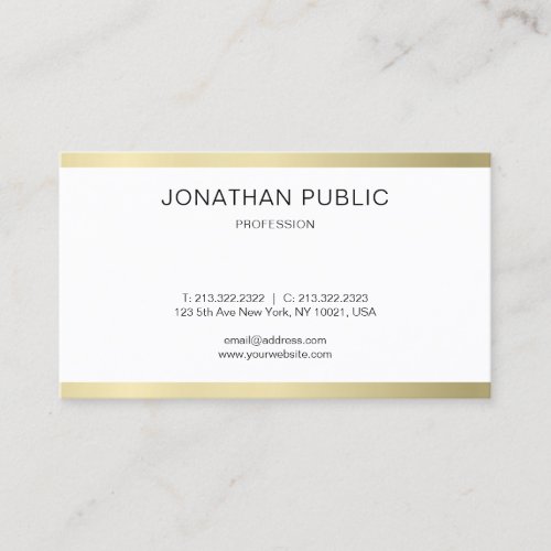 Minimalist Modern Plain Gold Look Luxury Trendy Business Card